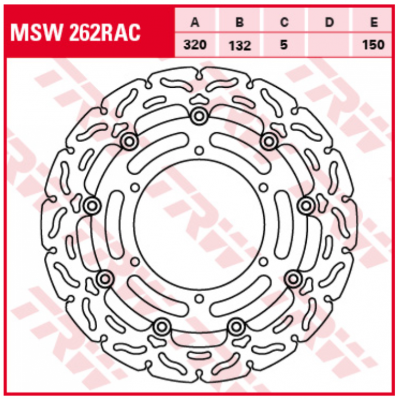 Remschijf TRW MSW262RAC Versie