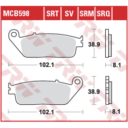 TRW MCB598 remblokken standaard organisch voor en achter