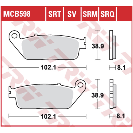 Remblokken TRW MCB598 Standaard Voorrem