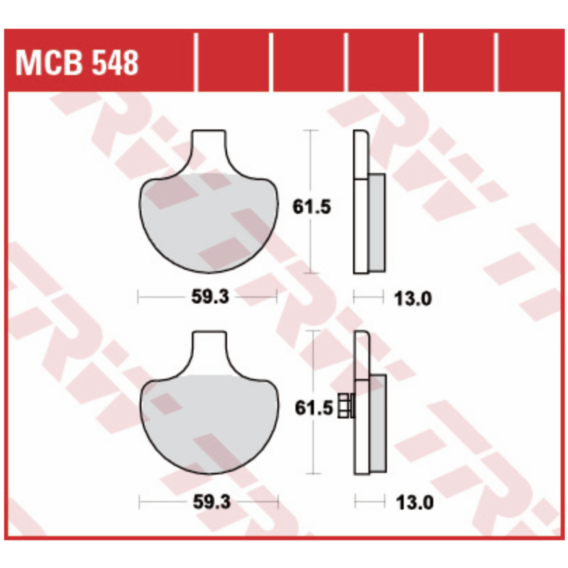 Remblokken TRW MCB548 Standaard Voorrem