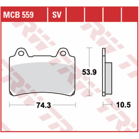 Remblokken TRW MCB559 Standaard Achterrem