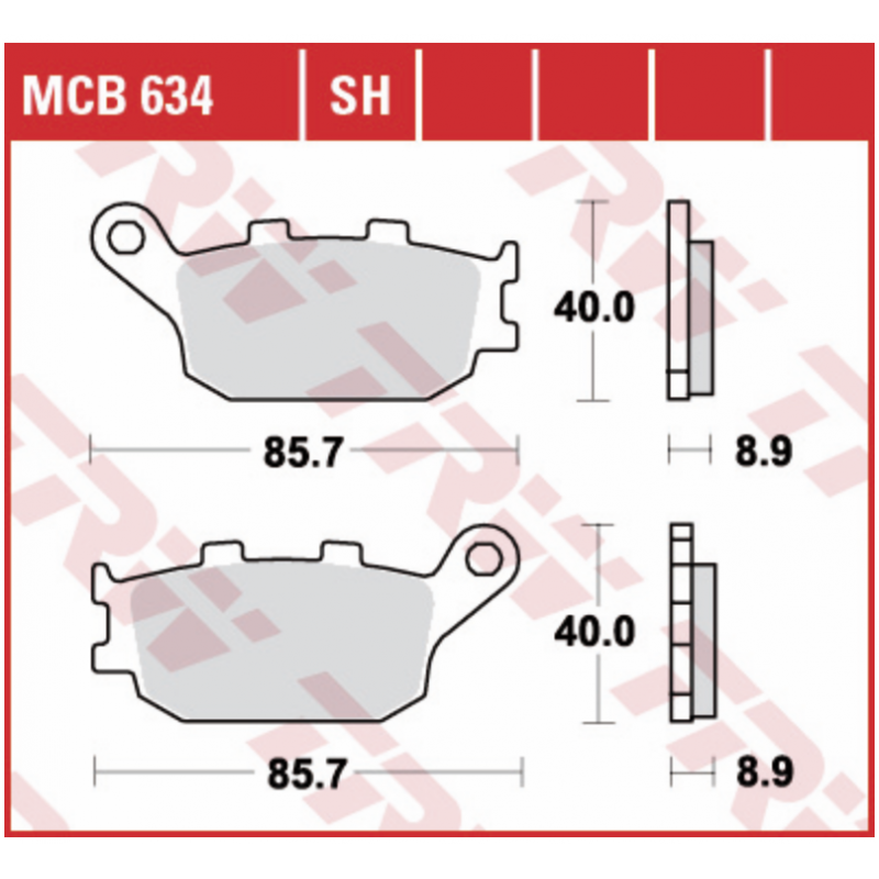 TRW MCB634 standaard remblokken voorrem achterrem