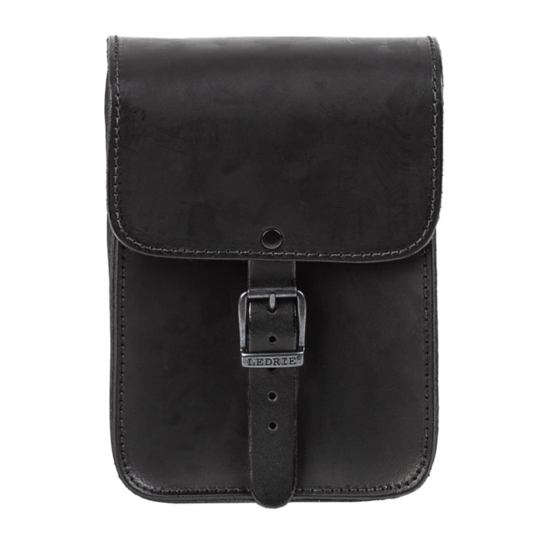 Ledrie sissybar tas zwart leer 3,5L
