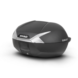 SHAD SH47 Topkoffer 47L Zwart/Wit | Incl. Montageplaat
