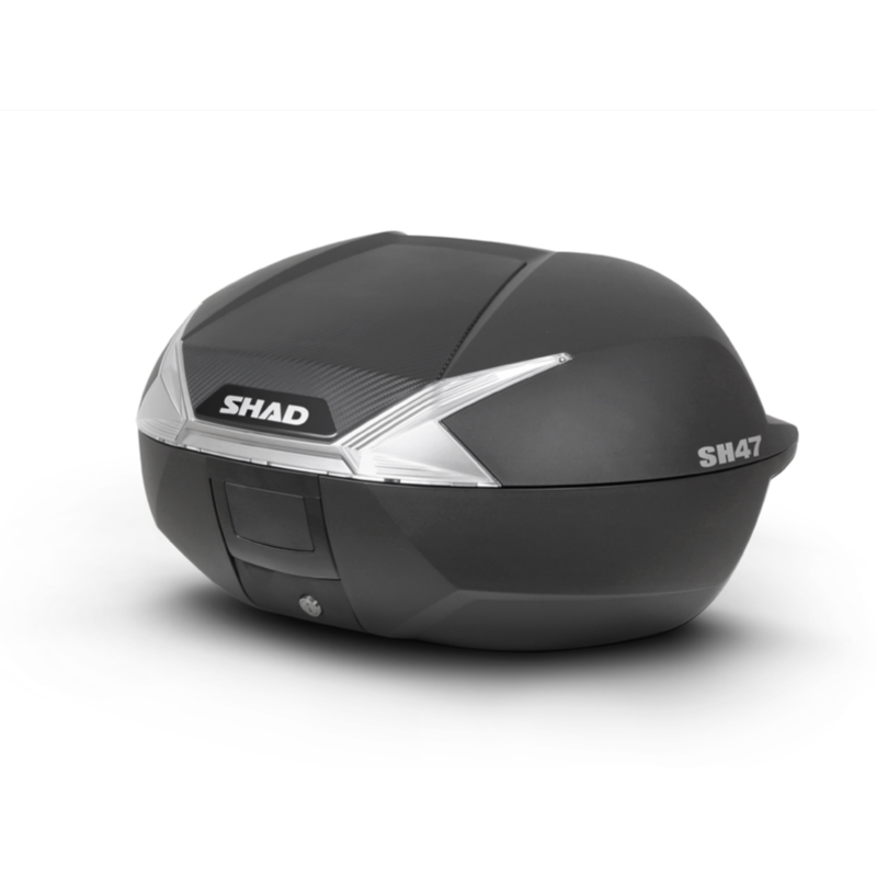 SHAD SH47 Topkoffer 47L Zwart/Wit | Incl. Montageplaat