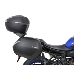 SHAD SH47 Topkoffer 47L Zwart/Wit | Incl. Montageplaat