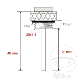 Olievuldop met temperatuurmeter M20x1.5 / 21mm - oliegevuld