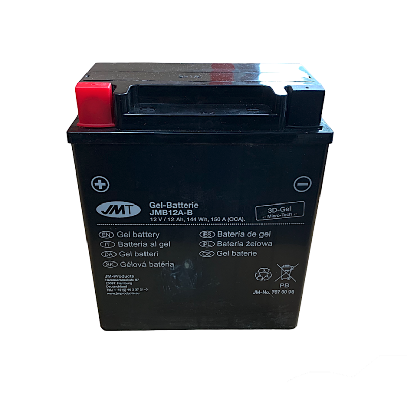 Motor accu YB12A-B Gel JMT | Onderhoudsvrij MF