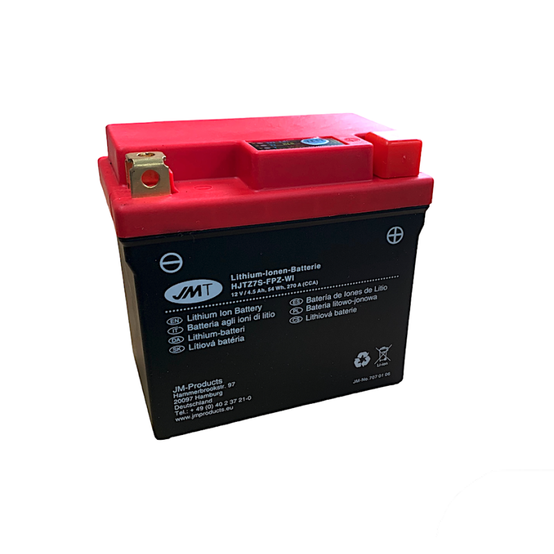 Motor accu JMT YTZ7S-FPZ Lithium 12V met LED-indicator
