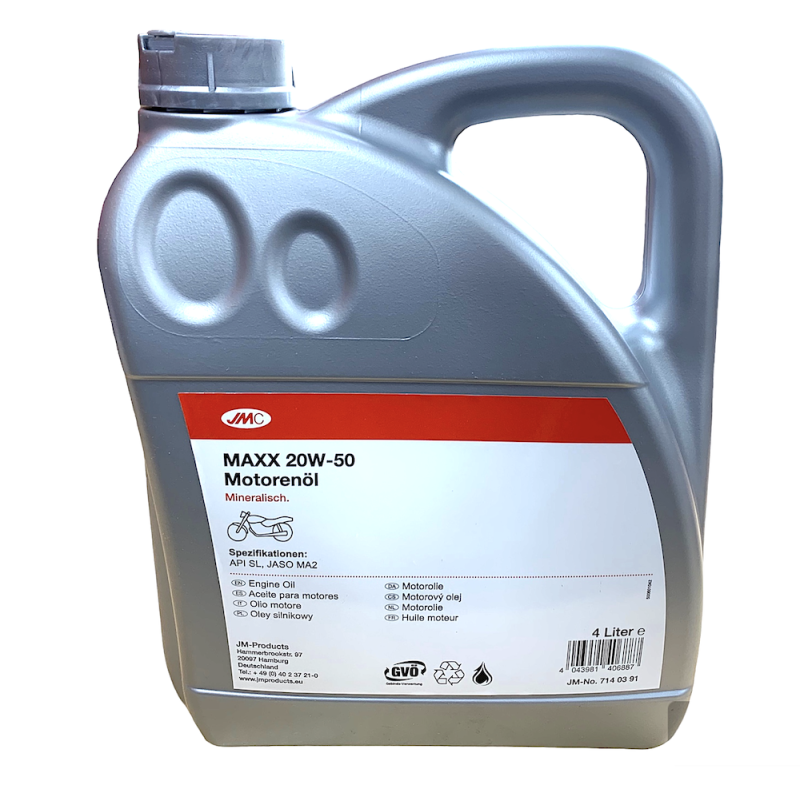 Motorolie 20W50 4T mineraal 4L JMC MAXX