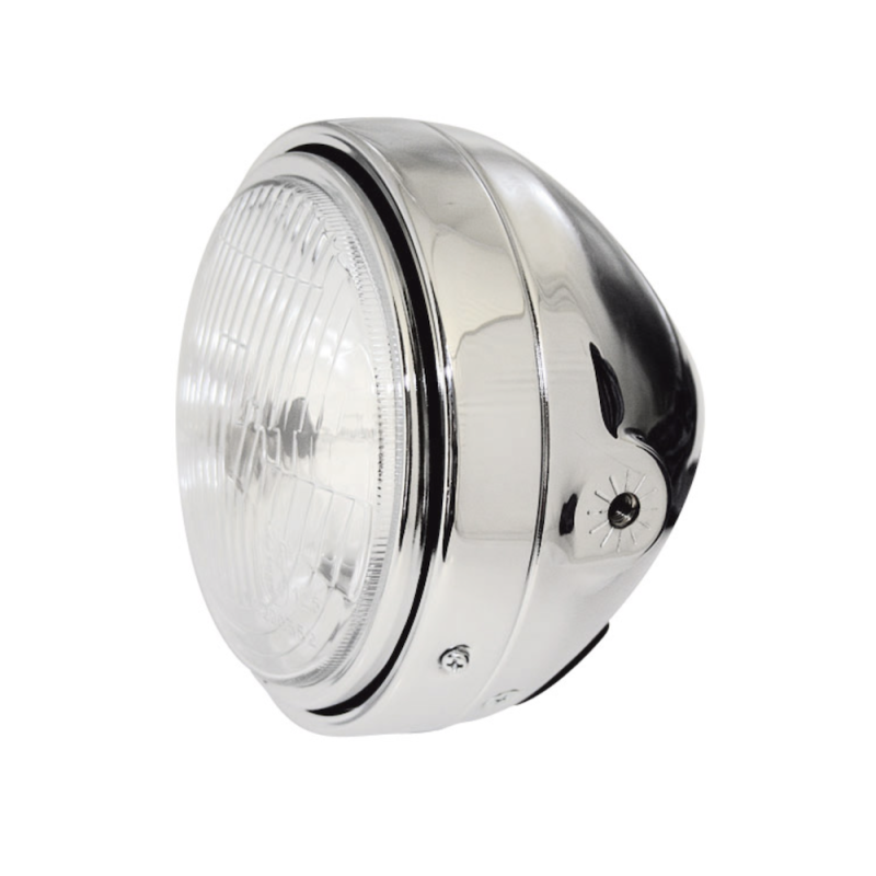 5-3/4 inch koplamp chroom H4 E-keur SHIN YO