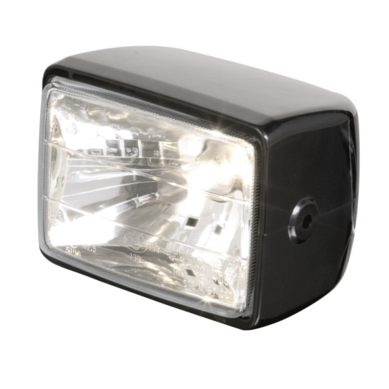 Rechthoekige koplamp zwart H4 E-keur SHIN YO
