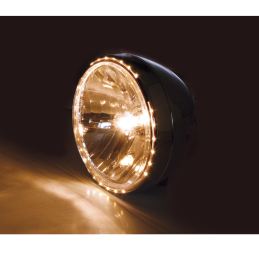 7 inch koplamp chroom LED ring H4 E-keur SHIN YO