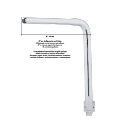 Fat Apehanger motorstuur 32 mm chroom 800 mm Highway Hawk