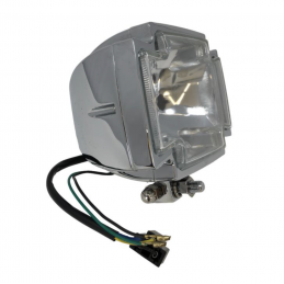 Gothic koplamp chroom H4 12V E-keur Highway Hawk
