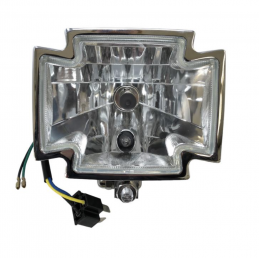 Gothic koplamp chroom H4 12V E-keur Highway Hawk
