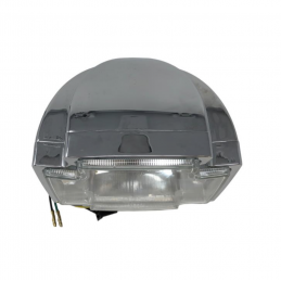 Gothic koplamp chroom H4 12V E-keur Highway Hawk