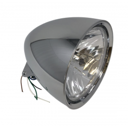 Billet koplamp chroom H4 12V E-keur Highway Hawk