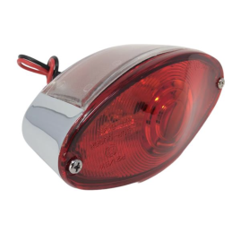 Cat-Eye Achterlicht met Kentekenverlichting Chroom