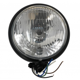 Bates Style koplamp zwart H4 E-keur Highway Hawk