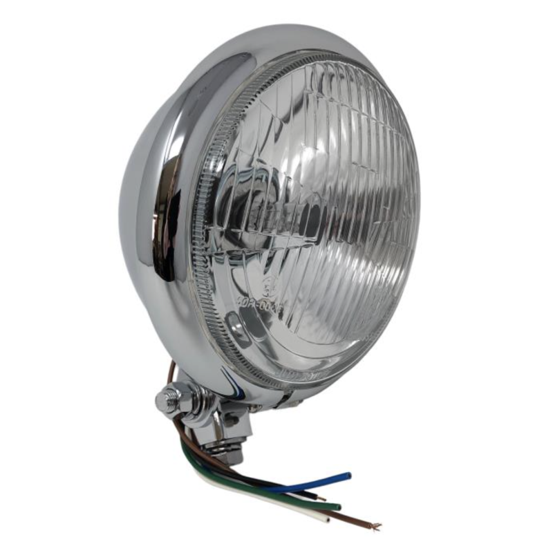 Bates Style koplamp chroom H4 E-keur Highway Hawk