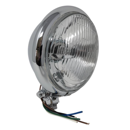 Koplamp "Bates Style" met E-keur - H4 12V 605W - Chroom