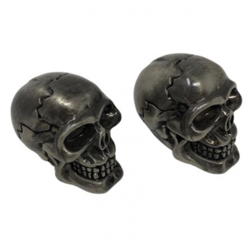 Ventieldoppen "Skull old metaal look" 2 stuks voor Motorfiets en Auto