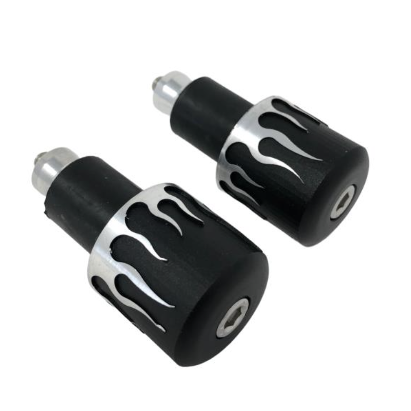 Stuurgewichten 1 inch zwart met vlammen Highway Hawk