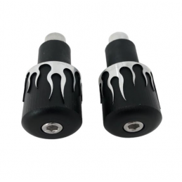 Stuurgewichten 1 inch zwart met vlammen Highway Hawk