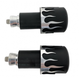 Stuurgewichten 1 inch zwart met vlammen Highway Hawk