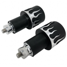 Stuurgewichten 1 inch zwart met vlammen Highway Hawk