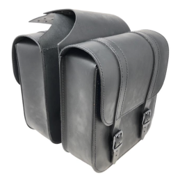Ledrie Throw Over zadeltassen zwart leer 6,5L