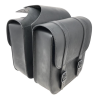 Zadeltassen set Ledrie Throw Over zwart leer met gespen 6,5 liter