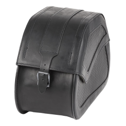 Ledrie Rigid zadeltassen zwart leer basket weave 27L