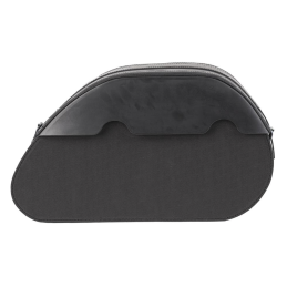 Ledrie Rigid zadeltassen zwart leer basket weave 27L
