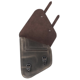 Ledrie achterbrugtas links bruin leer 9L – Harley, Suzuki, Yamaha