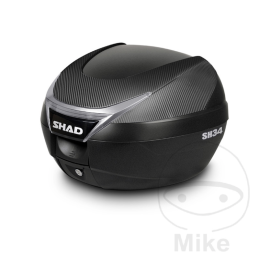 Shad SH34 Topkoffer 34L | Zwart/Carbon incl. Draagplaat