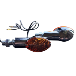JMP Knipperlichten Chroom Kort – Geel Glas | E-keur M10