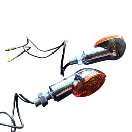 JMP Knipperlichten Chroom Kort – Geel Glas | E-keur M10