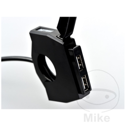 Daytona dubbele USB-A stuurklem 22 mm 24W