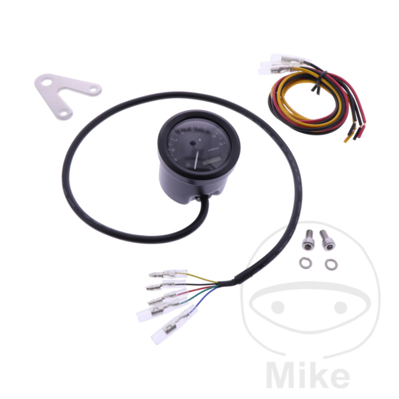 Daytona snelheidsmeter 60 mm zwart elektrisch LED
