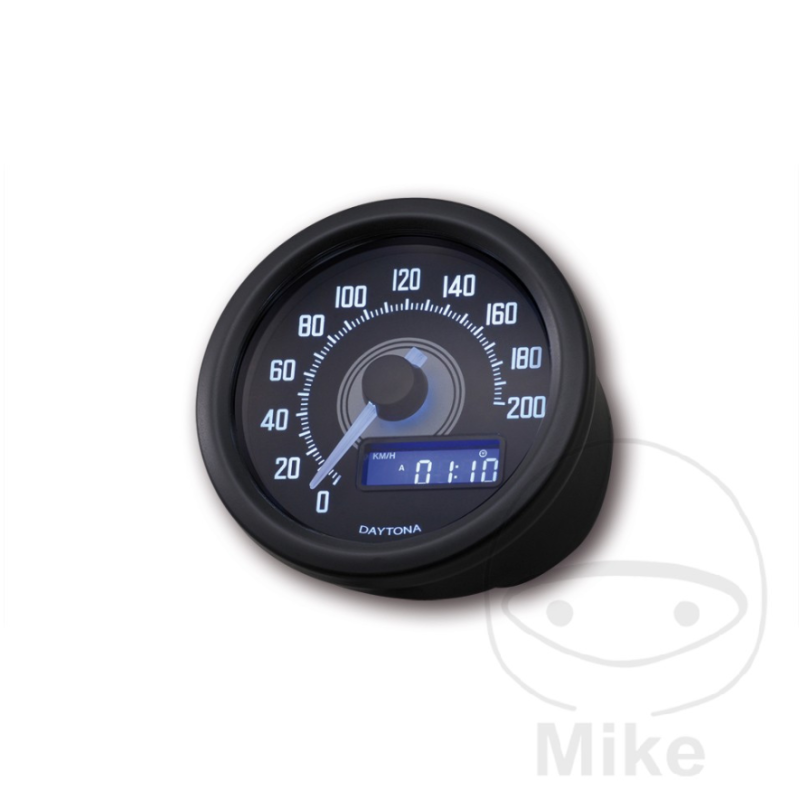 Daytona Velona snelheidsmeter 60 mm zwart wit