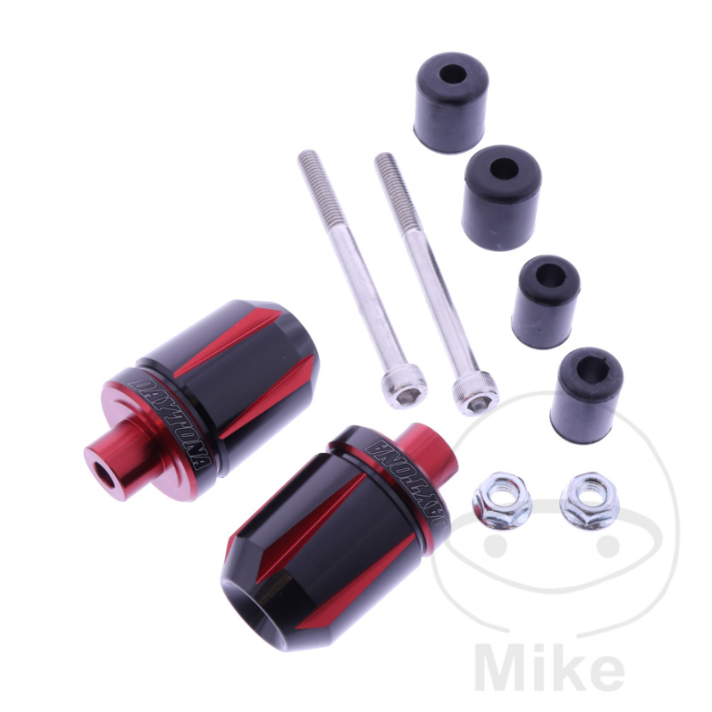 Daytona stuurgewichten alu zwart rood 14–19 mm