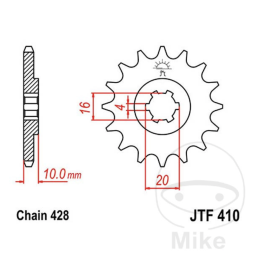 Voortandwiel 14T 428 JT Sprockets JTF410.14