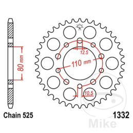 Achtertandwiel JT 1332.44 525 44T