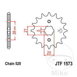 Voortandwiel JT 1573.13 520 13T JT Sprockets
