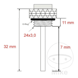 Olietemperatuurmeter olievuldop M24x3.0 7 mm JMP