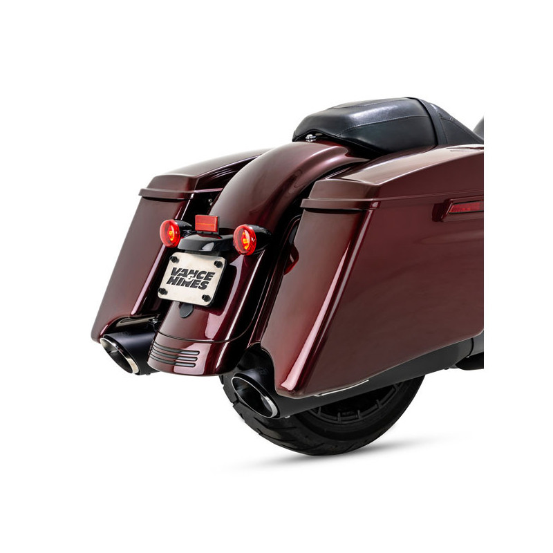 Twin Slash Round uitlaten zwart Harley Touring