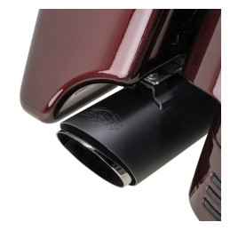 Twin Slash Round uitlaten zwart Harley Touring