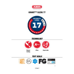 Abus 77 Granit Sledg Grip Style remschijfslot zwart